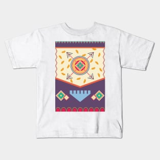 Collorful boho pattern geometric shapes Kids T-Shirt